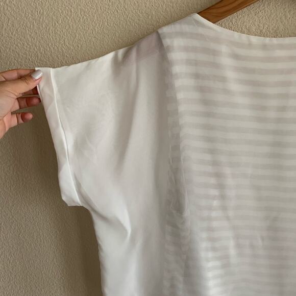 Bellatrix striped tank with sheer overlay blouse - Picture 6 of 7